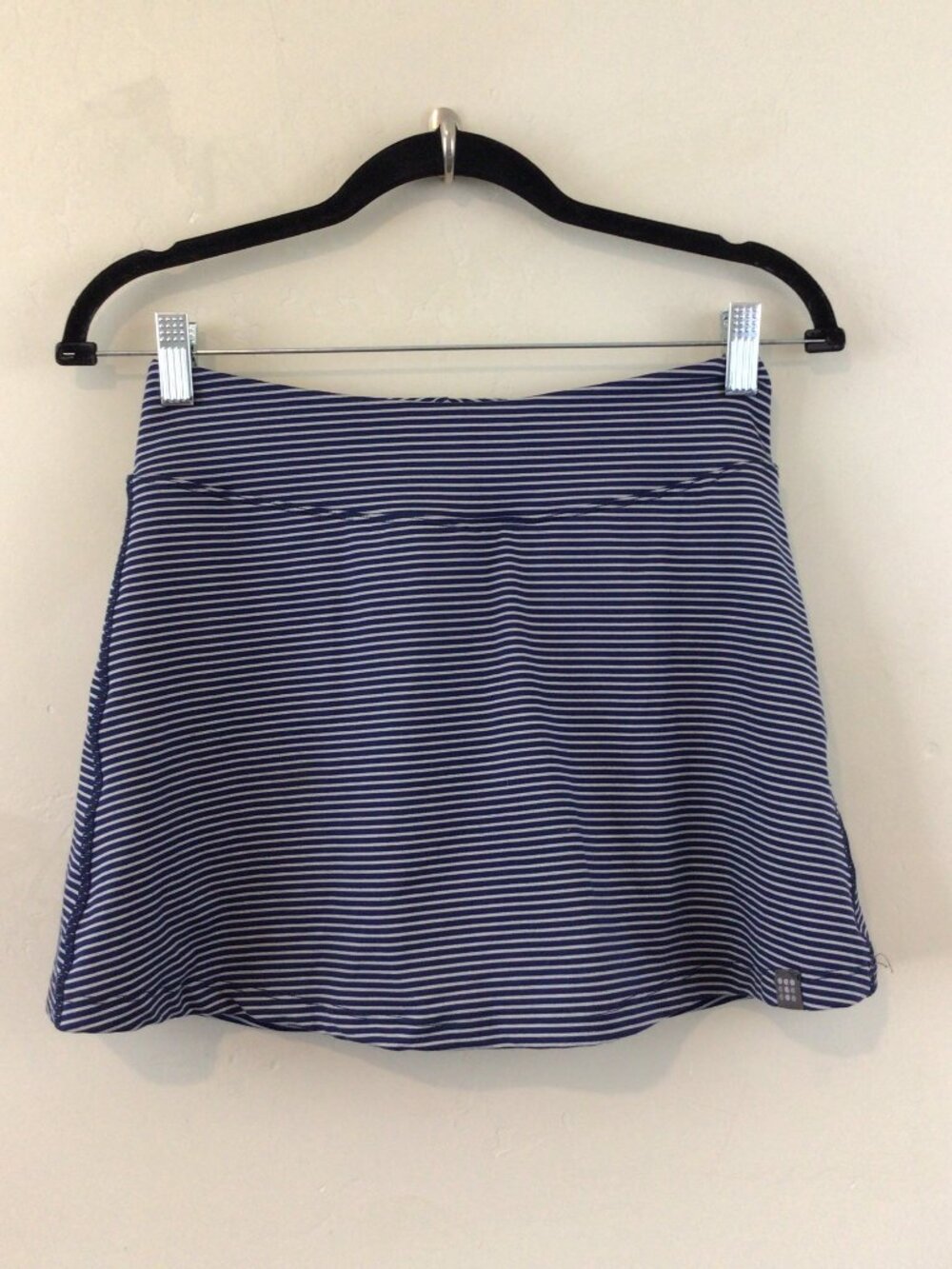 Title Nine Blue and Gray Striped Golf Skirt Skort